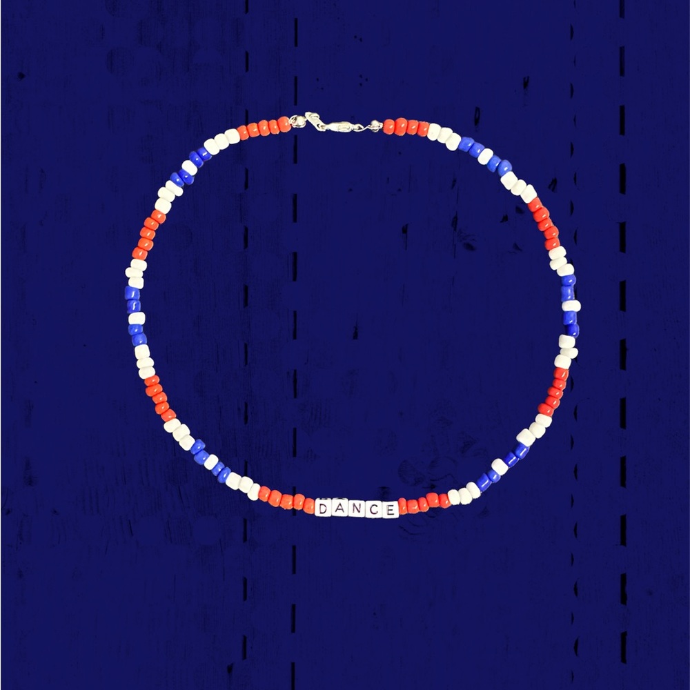Patriotic Red white and blue beaded choker